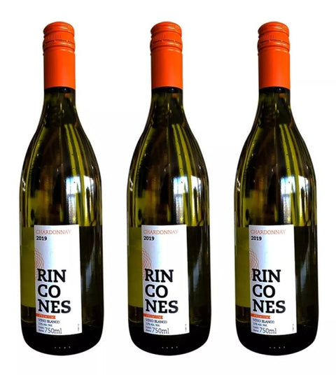 Vino Blanco Montgras Rincones Chardonnay Chile 3 Botellas