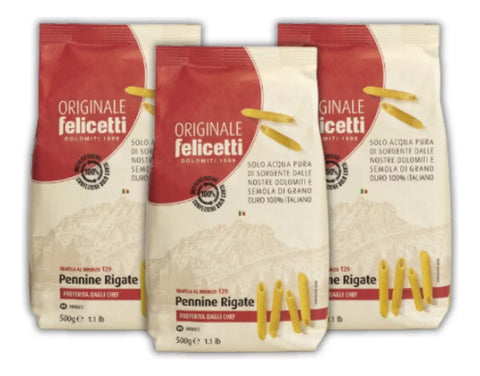 Pasta Felicetti Originale Retail N.129 Pennine Rigate 500g 3 Pzas