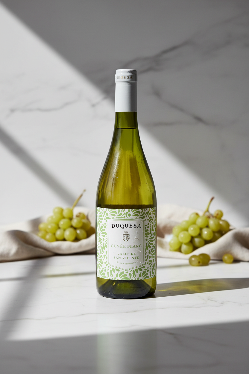 Vino Blanco Duquesa Cuvee Blanc Vinos de la Reina Valle de San Vicente México 750ml *