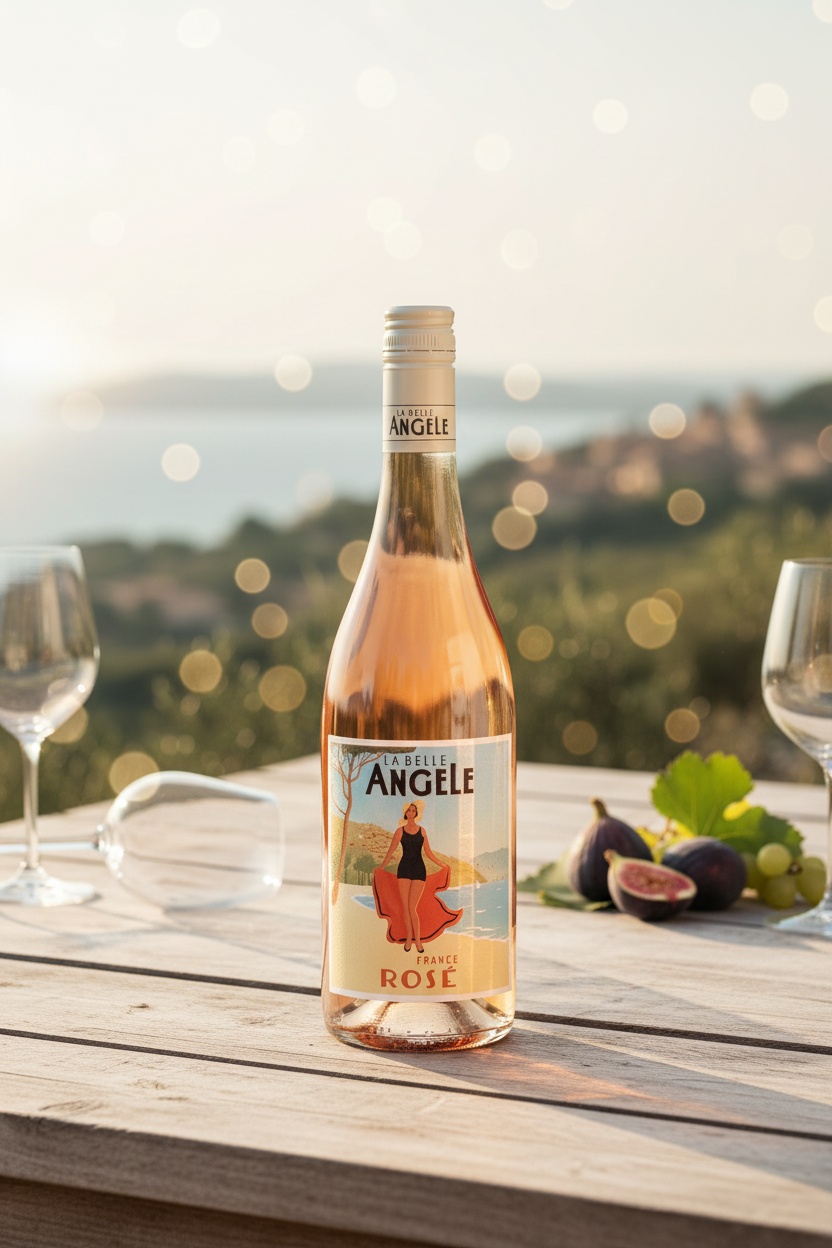 Vino Rosado La Belle Angele Rosé Languedoc Francia 750 ml