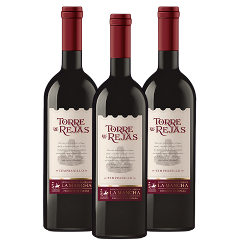 Vino Tinto Torre de Rejas Tempranillo DO Castilla y La Mancha España 750ml (3 Pzas)