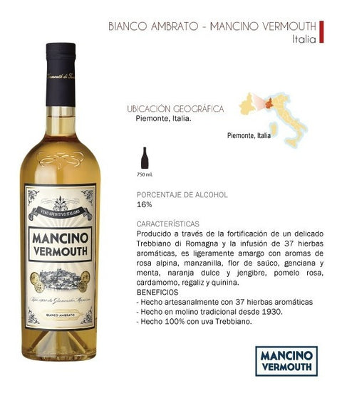 Vermouth Bianco Ambrato Mancino 750 Ml.