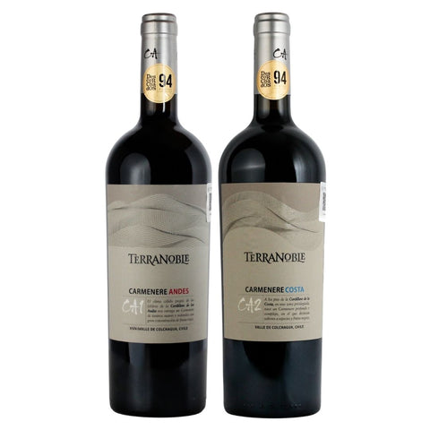 Kit Terranoble Carmenere Andes Ca 1 y Costa Ca 2 (2 botellas) 750ml *
