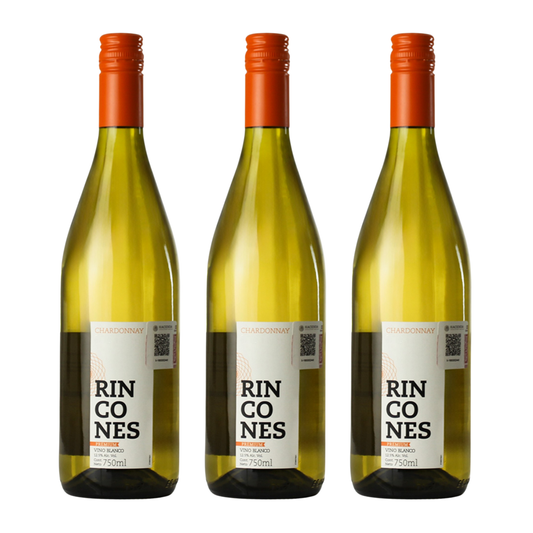 Vino Blanco Montgras Rincones Chardonnay Chile 3 Botellas