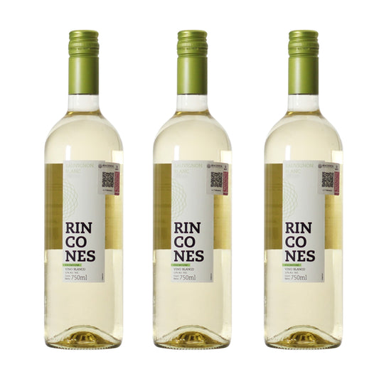 Vino Blanco Rincones Premium Sauvignon Blanc Montgras Valle Central Chile 750ml (3 Pzs)