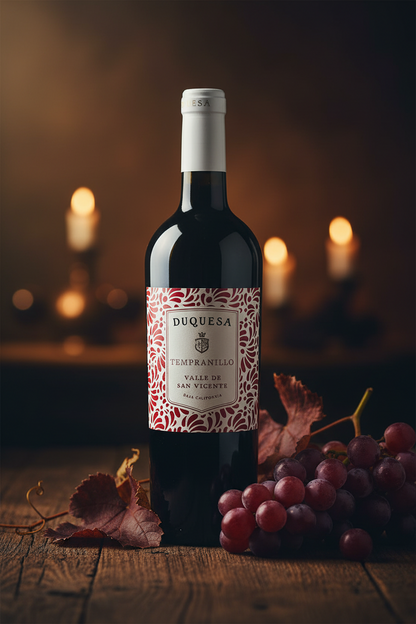 Vino Tinto Duquesa Tempranillo Vinos de la Reina Valle de San Vicente B.C. México 750ml *