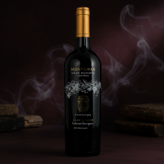 Vino Tinto Montgras Gran Reserva Dark Bold Valle Central Chile 750ml