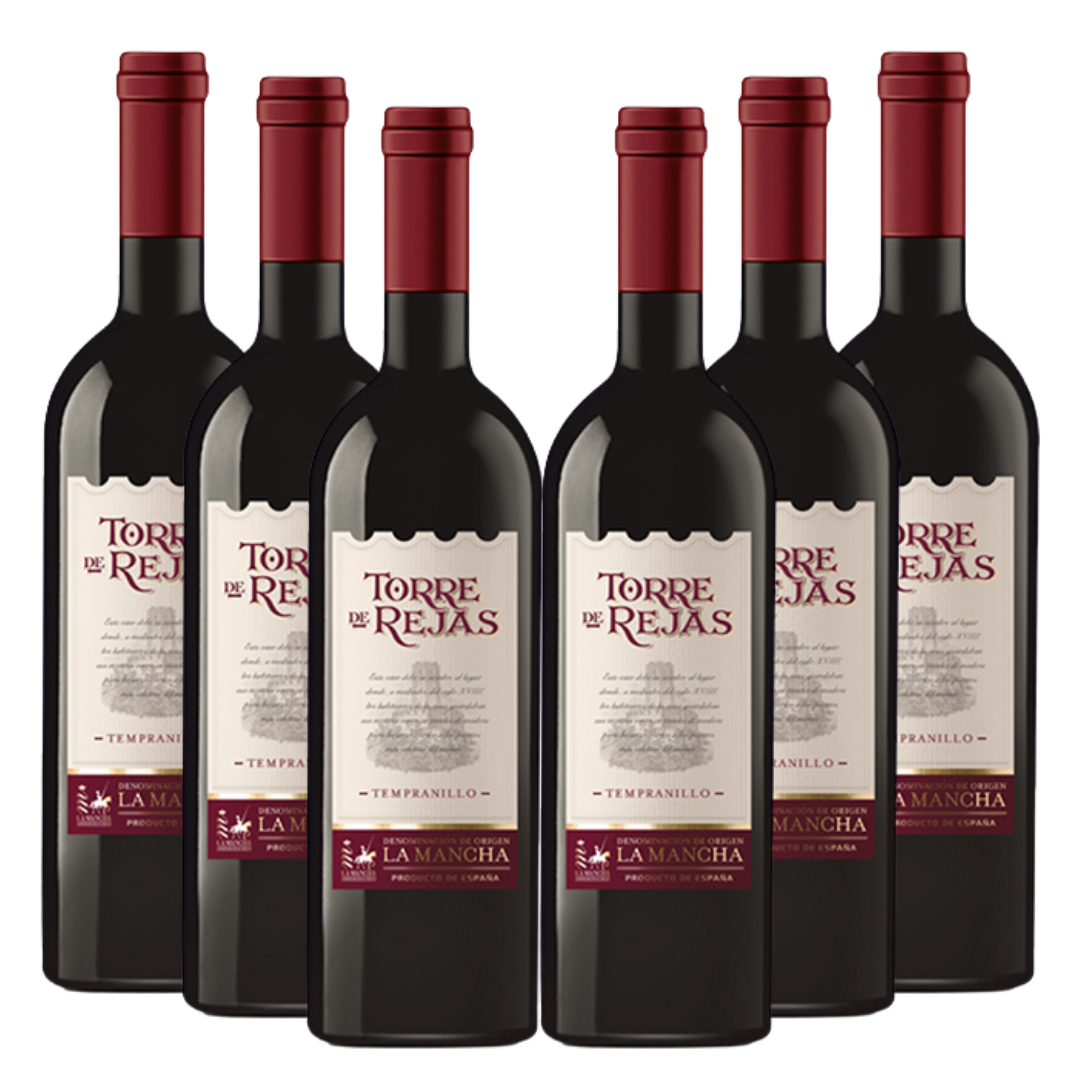Vino Tinto Torre de Rejas Tempranillo DO Castilla y La Mancha España 750ml (6 Pzas)