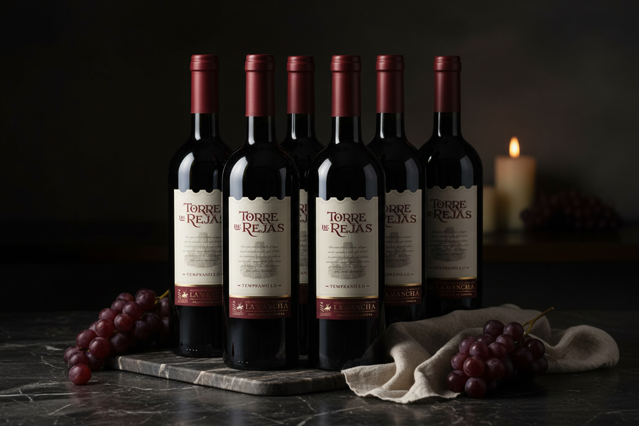 Vino Tinto Torre de Rejas Tempranillo DO Castilla y La Mancha España 750ml (6 Pzas)